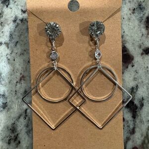 HANDCRAFTED SILVER CUBIC ZIRCONIA DROP EARRINGS